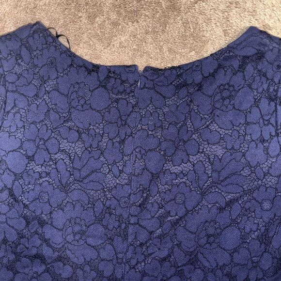 ELIZA J Navy Blue Lace Tiered Bell Sleeve 20W - Picture 6 of 6